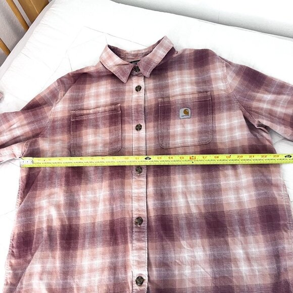 Carhartt Women's Rugged Flex Loose Fit Midweight Flannel Long-Sleeve Plaid Shirt - Picture 7 of 11